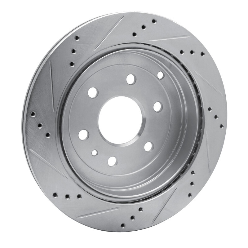 Buick Enclave Brake Rotor (1) - Rear Right - R1 Concepts - Drilled & Slotted - Silver - `07-`17